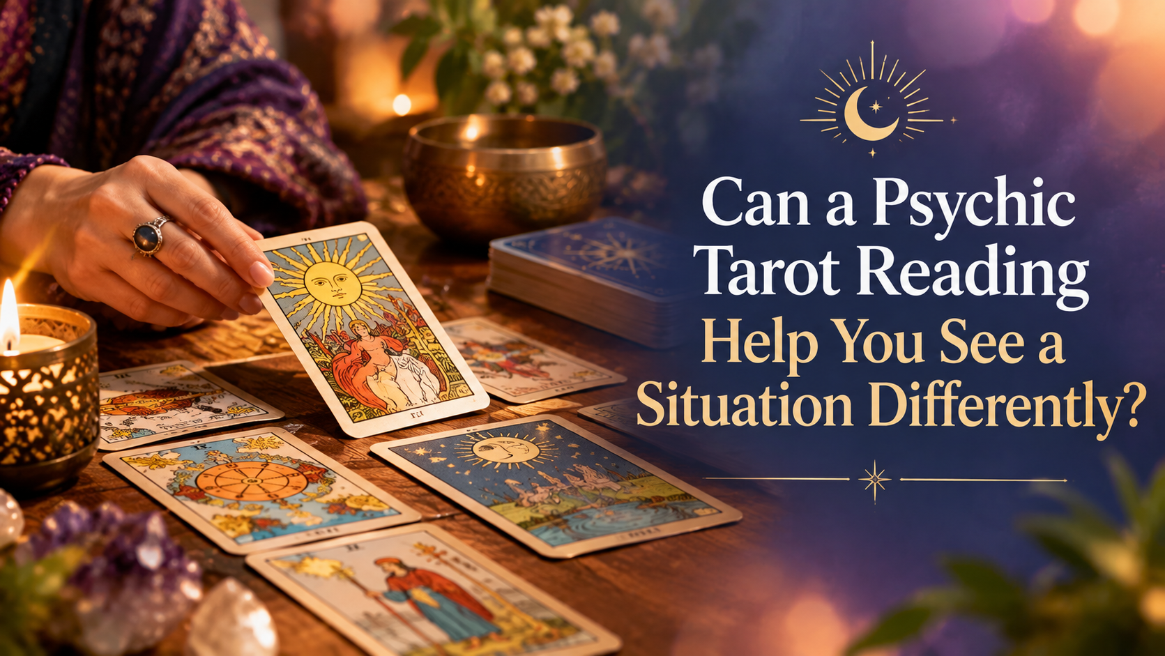 Psychic Tarot reading with Tarot cards and intuitive guidance offering a different perspective